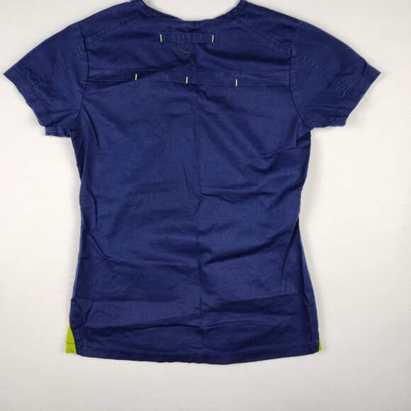 Nurse Health Pro Scrubs Top XS - 3-Pocket V-Neck Medical Wear, Blue Green - Picture 2 of 8